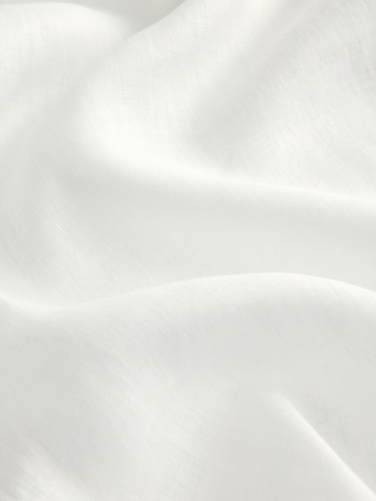White Signature 100% Linen Short Sleeve Oxford Shirt - Image 9 of 9
