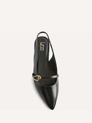 Linzi Black Revive Wide Fit Pointed Toe Ballet Flats With Buckle Detail - Image 4 of 5
