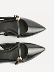 Linzi Black Revive Wide Fit Pointed Toe Ballet Flats With Buckle Detail - Image 5 of 5