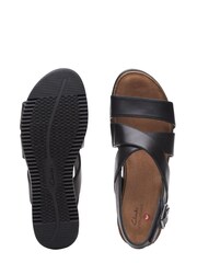 Clarks Black Leather Lizby Cross Wide Fit Sandals - Image 7 of 7