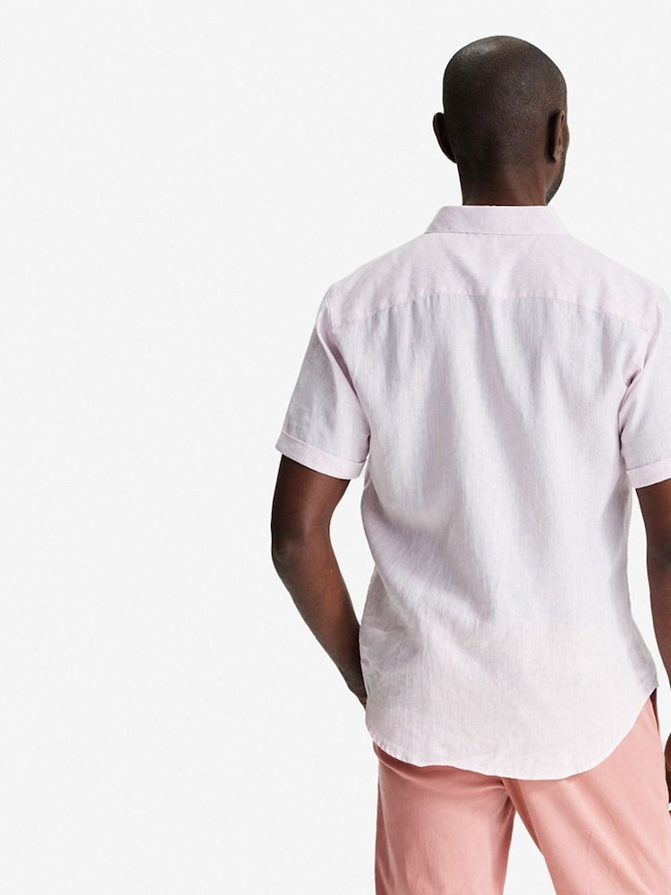 Oliver Sweeney Pink Eakring 100% Linen Short Sleeved Shirt - Image 2 of 5 Oliver Sweeney Pink Eakring 100% Linen Short Sleeved Shirt - Image 2 of 5