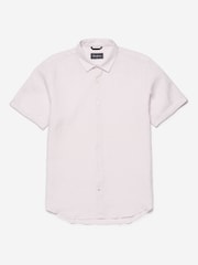 Oliver Sweeney Pink Eakring 100% Linen Short Sleeved Shirt - Image 5 of 5