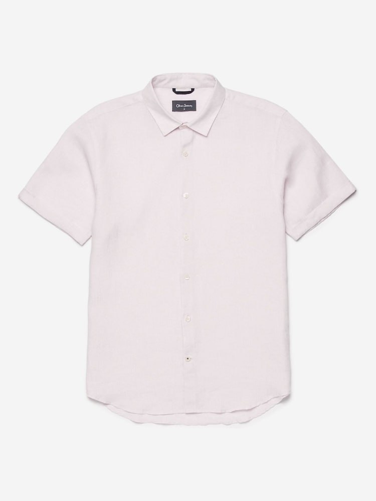 Oliver Sweeney Pink Eakring 100% Linen Short Sleeved Shirt - Image 5 of 5 Oliver Sweeney Pink Eakring 100% Linen Short Sleeved Shirt - Image 5 of 5