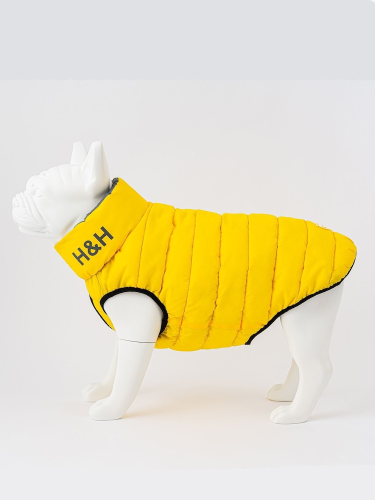 Hugo & Hudson Dark Green and Grey Reversible Dog Puffer Jacket - Image 2 of 9
