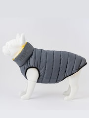 Hugo & Hudson Dark Green and Grey Reversible Dog Puffer Jacket - Image 3 of 9