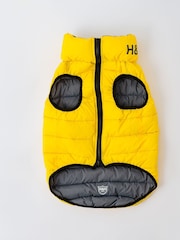 Hugo & Hudson Dark Green and Grey Reversible Dog Puffer Jacket - Image 5 of 9