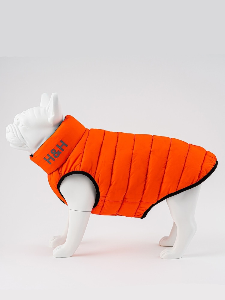Hugo & Hudson Dark Green and Grey Reversible Dog Puffer Jacket - Image 2 of 4
