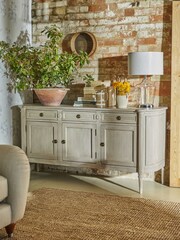 Laura Ashley Washed Dove Grey Alouette 3 Door 3 Drawer Sideboard - Image 1 of 4