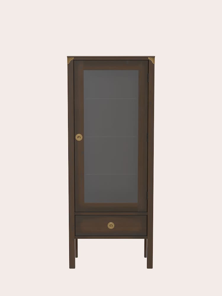 Laura Ashley Dark Chestnut Balmoral One Door One Drawer Display Unit - Image 2 of 4