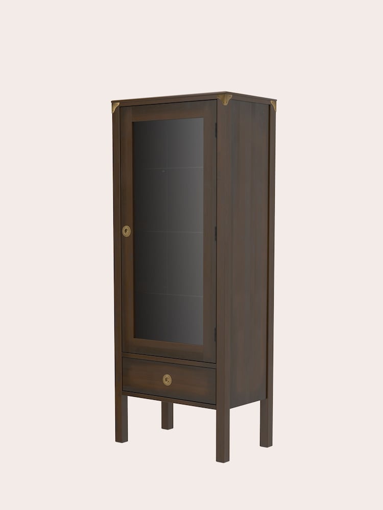 Laura Ashley Dark Chestnut Balmoral One Door One Drawer Display Unit - Image 4 of 4