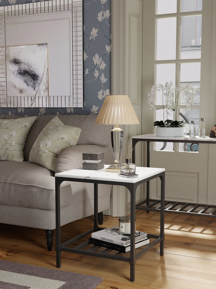 Laura Ashley Marble Brynford Side Table - Image 1 of 4