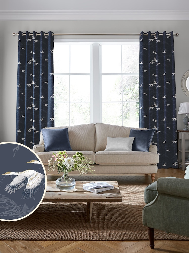 Laura Ashley Blue Animalia Made To Measure Curtains - Image 2 of 9