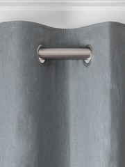 Grey Steel Blackout/Thermal Cotton Eyelet Curtains - Image 6 of 7