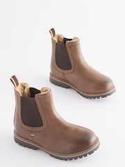 Chocolate Brown Standard Fit (F) Thinsulate™ Warm Lined Leather Chelsea Boots - Image 1 of 5