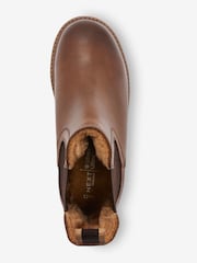 Chocolate Brown Standard Fit (F) Thinsulate™ Warm Lined Leather Chelsea Boots - Image 4 of 5
