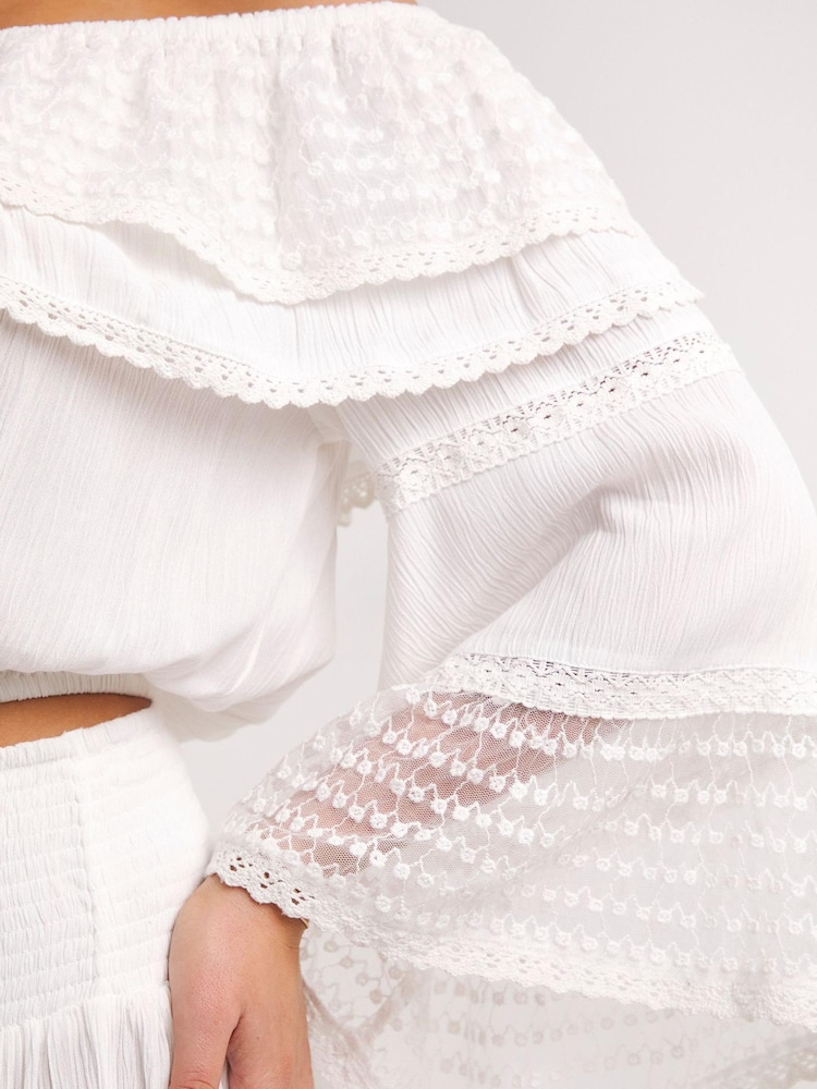Figleaves Frida Beach Co-Ord White Cover-Up - Image 4 of 4 Figleaves Frida Beach Co-Ord White Cover-Up - Image 4 of 4