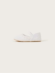 Monsoon Natural Baby Daisy Lace Walker Shoes - Image 2 of 3