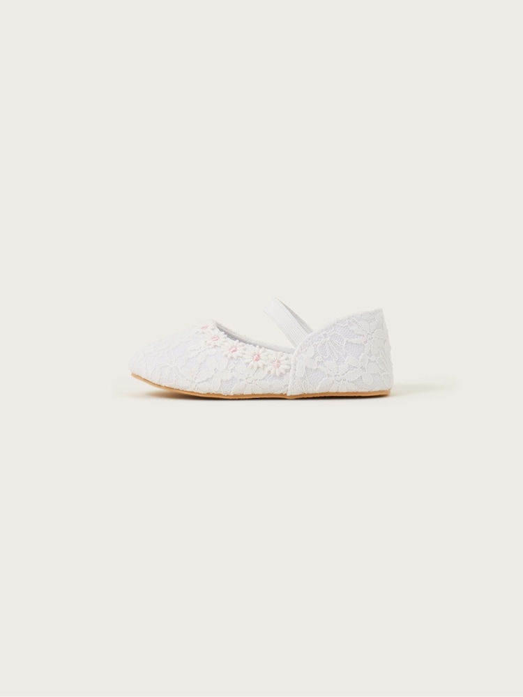 Monsoon Natural Baby Daisy Lace Walker Shoes - Image 2 of 3