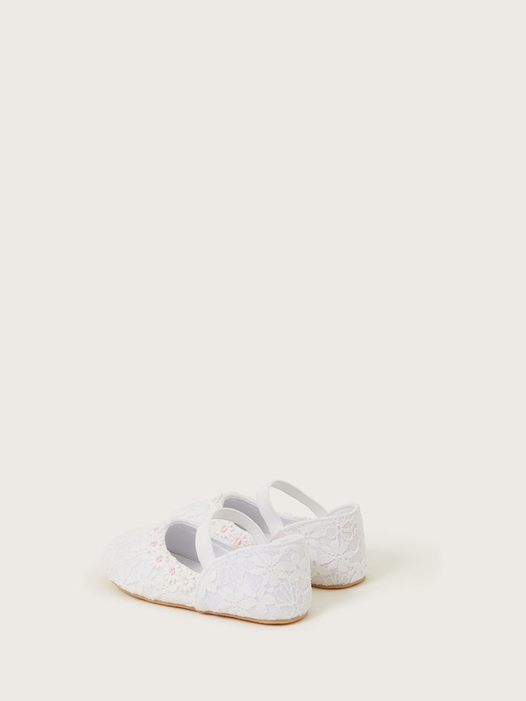 Monsoon Natural Baby Daisy Lace Walker Shoes - Image 3 of 3