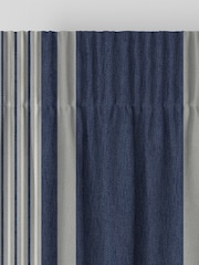 Laura Ashley Midnight 100% Cotton Tiverton Stripe Made To Measure Curtains - Image 6 of 9
