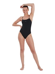 Speedo Black Endurance+ Thinstrap 1 Piece Swimsuit - Image 1 of 10
