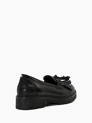 Dune London Black Wide Fit Guardian Kilted Tassel Eva Loafers - Image 5 of 6
