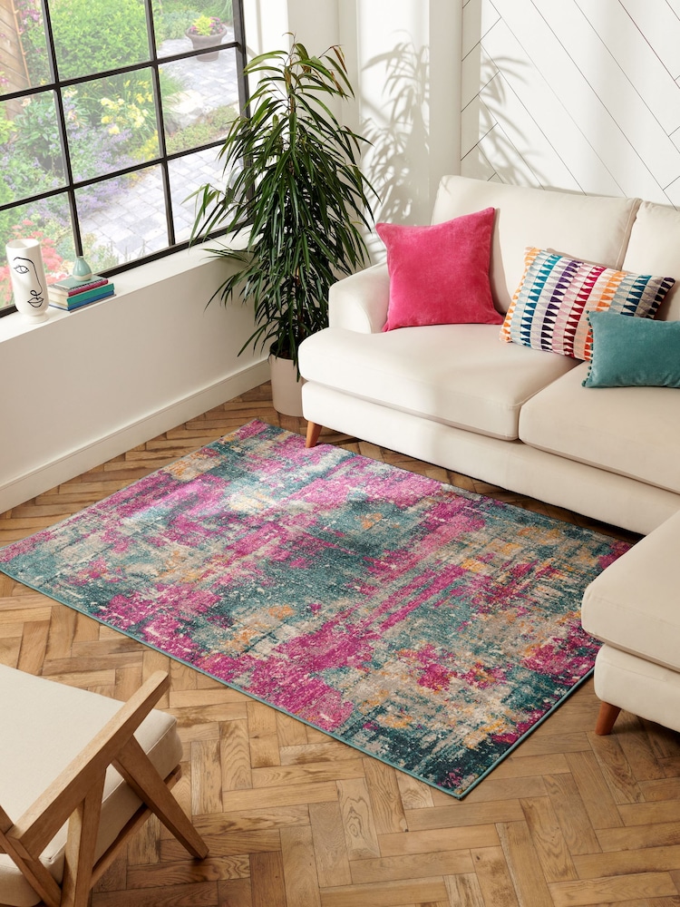 Multi Bright Abstract Rug - Image 1 of 5