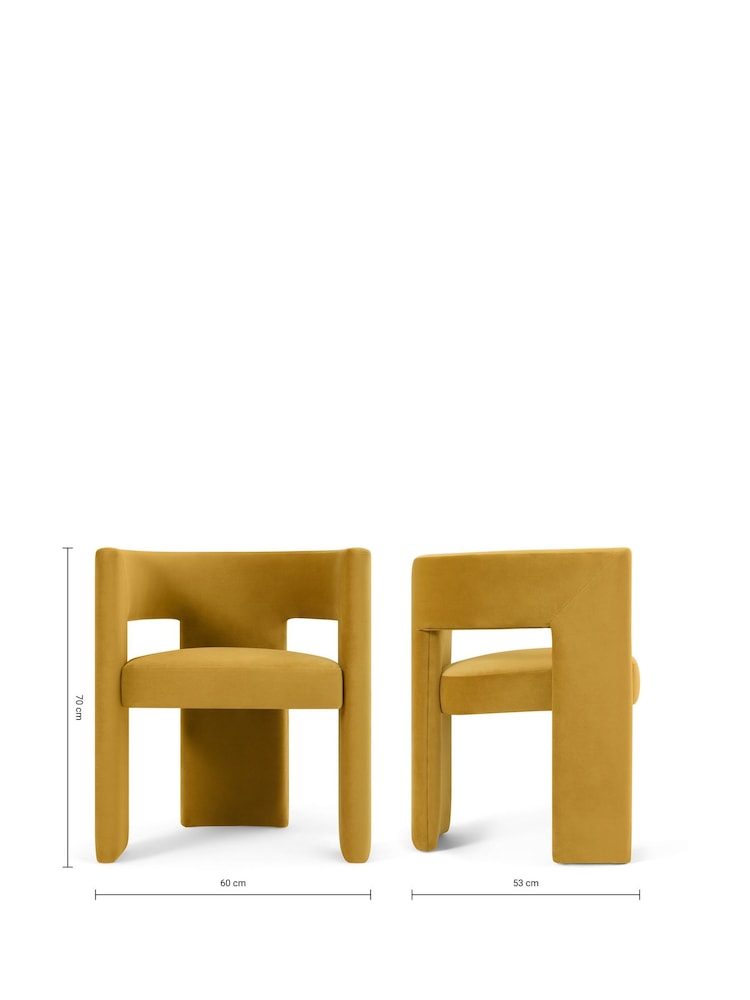 MADE.COM Ochre Yellow Kalaspel Dining Chair - Image 4 of 4