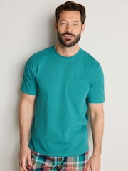 Teal Blue/Pink Check Lightweight Pyjamas Set - Image 2 of 9