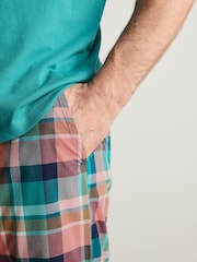 Teal Blue/Pink Check Lightweight Pyjamas Set - Image 5 of 9
