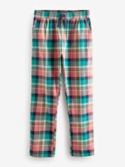 Teal Blue/Pink Check Lightweight Pyjamas Set - Image 8 of 9