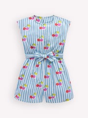 Boden Blue Tie Waist Woven Playsuit - Image 1 of 3