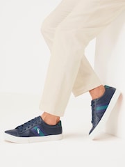 Navy Blue Stripe Stag Trainers - Image 1 of 5