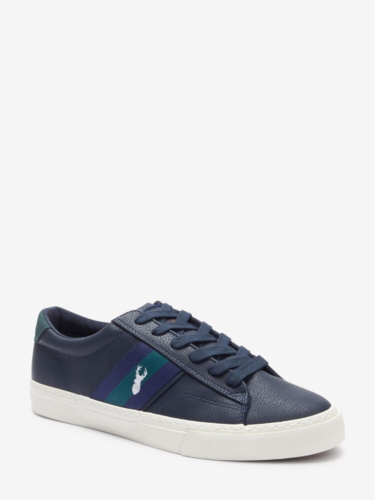 Navy Blue Stripe Stag Trainers - Image 3 of 5