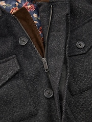 Gris de charbon de bois - Manteau à col cheminée avec quatre poches - Image 3 of 6