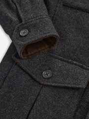 Gris de charbon de bois - Manteau à col cheminée avec quatre poches - Image 4 of 6