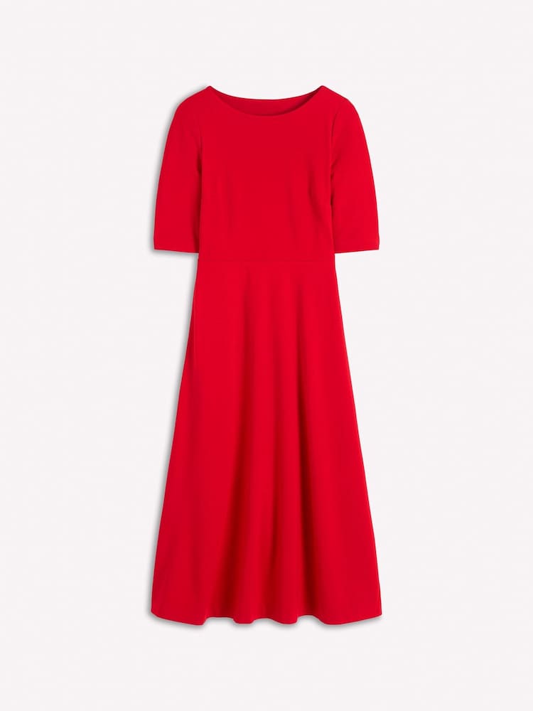 Boden Red Mathilde Tie Waist Ponte Dress - Image 6 of 6 Boden Red Mathilde Tie Waist Ponte Dress - Image 6 of 6