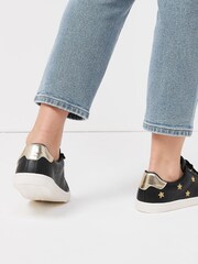 Schwarz/Gold - Forever Comfort® Turnschuhe mit besticktem Stern - Bild 2 von 6