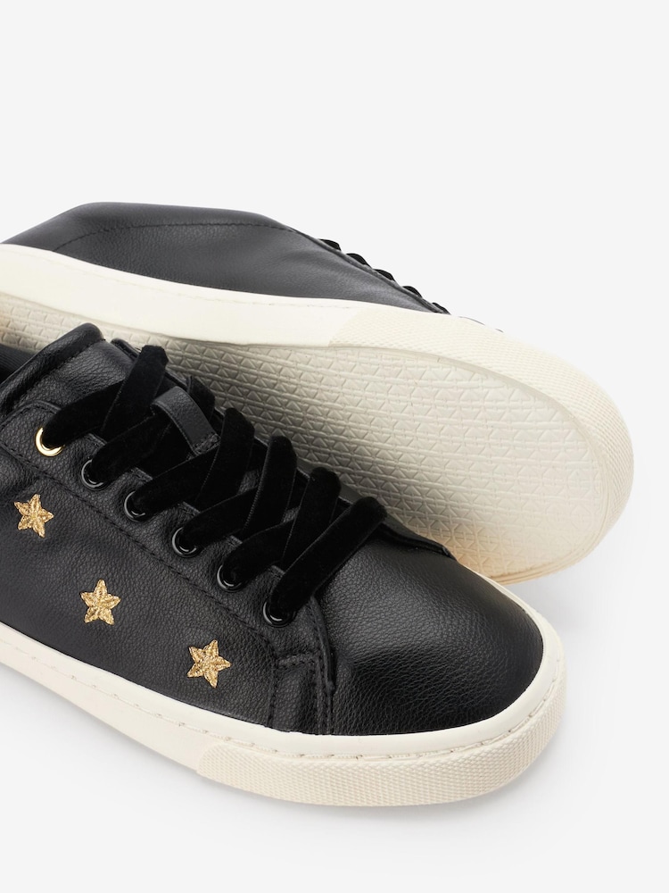 Schwarz/Gold - Forever Comfort® Turnschuhe mit besticktem Stern - Bild 6 von 6