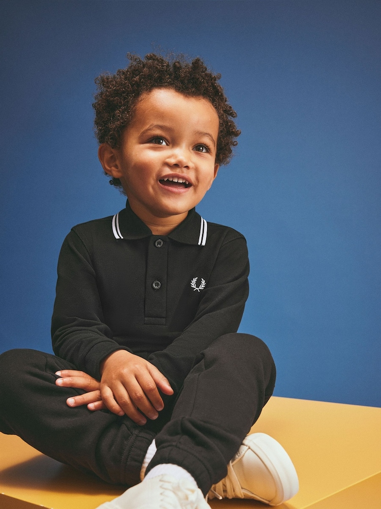 Fred Perry Kids Long Sleeve Twin Tipped Polo Shirt - Image 1 of 4 Fred Perry Kids Long Sleeve Twin Tipped Polo Shirt - Image 1 of 4