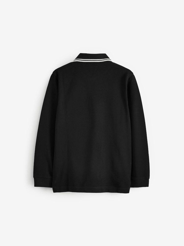 Fred Perry Kids Long Sleeve Twin Tipped Polo Shirt - Image 3 of 4