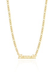 Abbott Lyon Gold Plated Figaro Chain Editorial Personalised Name Necklace - Image 1 of 2