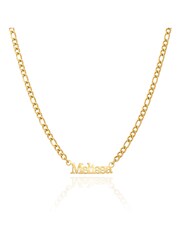 Abbott Lyon Gold Plated Figaro Chain Editorial Personalised Name Necklace - Image 2 of 2