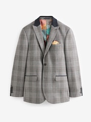 Grey Nova Fides Tailored Fit Check Suit Jacket - Image 8 of 13