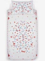Woodland cvetlični zajček zajček 100% bombaž duvet pokrov - Slika 4 iz 5