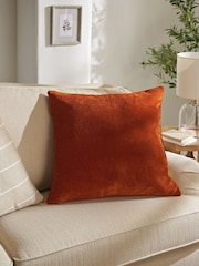 Burnt Orange 59 x 59cm Soft Velour Cushion - Image 1 of 5