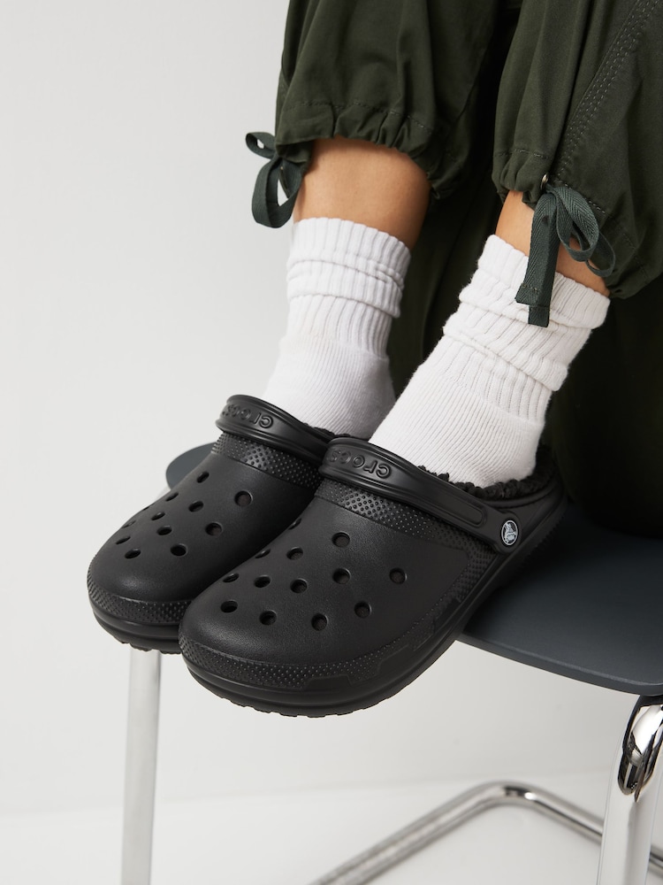 Crocs Black Classic Lined Clogs - Image 7 of 8
