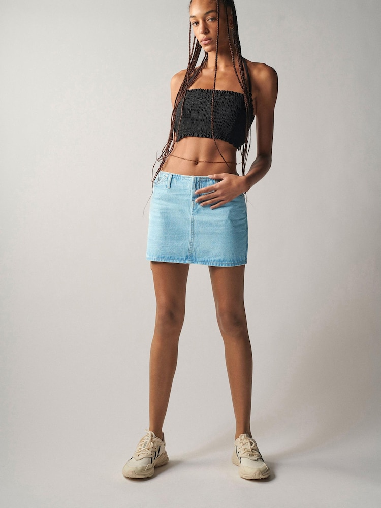Own. Super Low Waist Denim Mini Skirt - Image 3 of 8