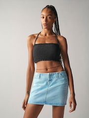 Blau gebleicht - Own Jeans-Minirock mit besonders niedrigem Bund - Bild 4 von 8