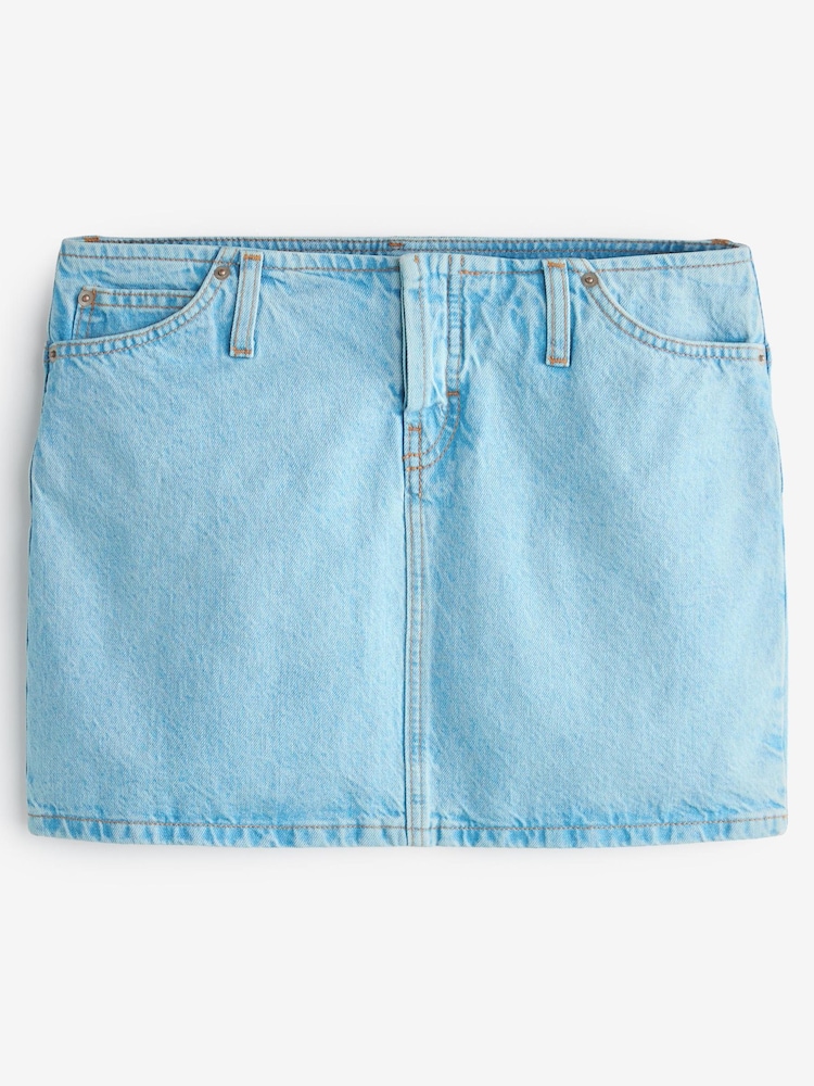 Blau gebleicht - Own Jeans-Minirock mit besonders niedrigem Bund - Bild 8 von 8